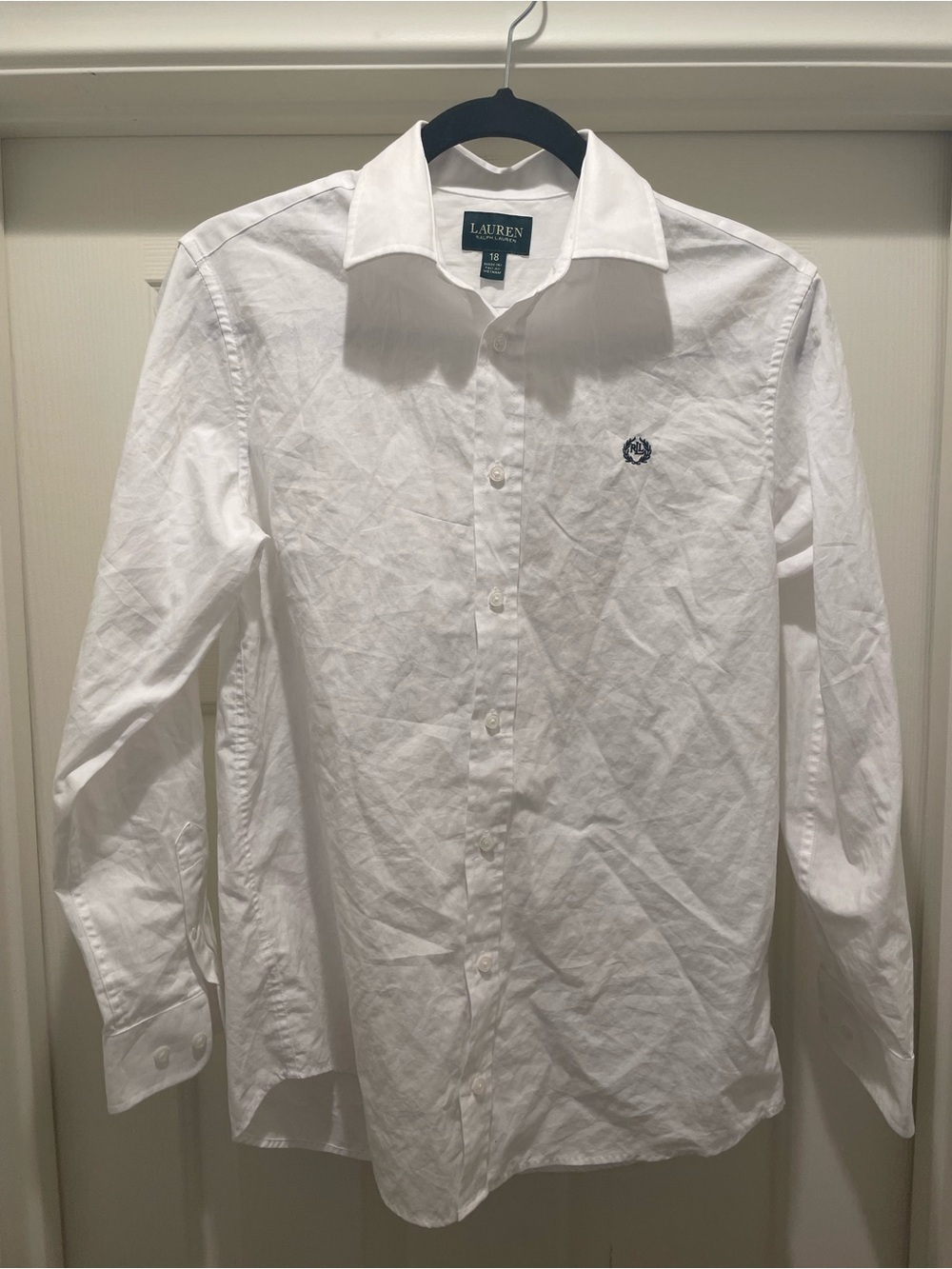 Ralph Lauren Long Sleeve Dress Shirt Boys Size 18 White
